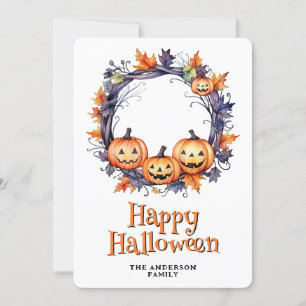Lachen Pumpkins Ghosts Happy Halloween Card Feiertagskarte
