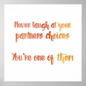 Lachen Sie niemals bei Ihrem Partner Poster (Vorne)