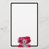 Lachen Skeleton Frau in Red Bonnet Briefpapier (Vorderseite)