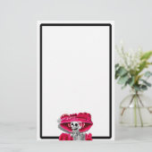 Lachen Skeleton Frau in Red Bonnet Briefpapier (Stehend Vorderseite)