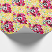 Lachen Skeleton Frau in Red Bonnet Geschenkpapier (Ecke)