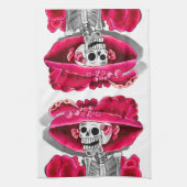 Lachen Skeleton Frau in Red Bonnet Handtuch (Vertikal)