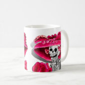 Lachen Skeleton Frau in Red Bonnet Kaffeetasse (VorderseiteRechts)