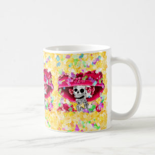 Lachen Skeleton Frau in Red Bonnet Kaffeetasse