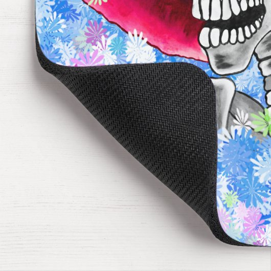 Lachen Skeleton Frau in Red Bonnet Mousepad (Ecke)
