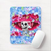Lachen Skeleton Frau in Red Bonnet Mousepad (Mit Mouse)