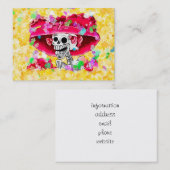 Lachen Skeleton Frau in Red Bonnet Visitenkarte (Vorne/Hinten)