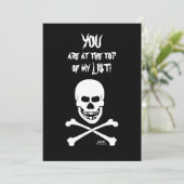 Lachen Skull Beängstigend Funny Halloween Party Einladung (Stehend Vorderseite)