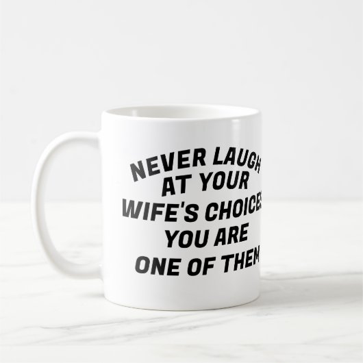 Lachen, T - Shirt Kaffeetasse (Links)