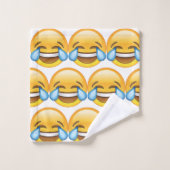 Lachen Tränen weinen von Joy Emoji Badhandtuch Set (Waschlappen)
