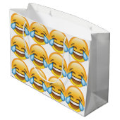 Lachen Tränen weinen von Joy Emoji Große Geschenktüte (Rückseite Schrägansicht)