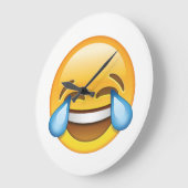 Lachen Tränen weinen von Joy Emoji Große Wanduhr (Winkel)