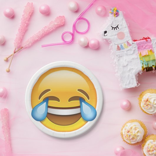 Lachen Tränen weinen von Joy Emoji Pappteller (Party)