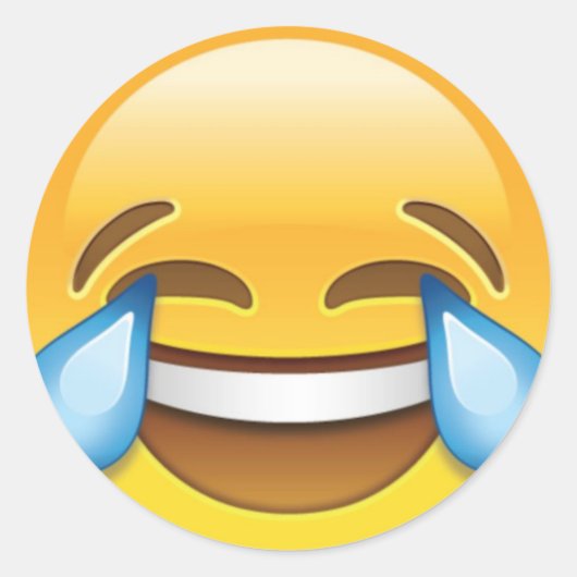 Lachen Tränen weinen von Joy Emoji Runder Aufkleber (Vorderseite)