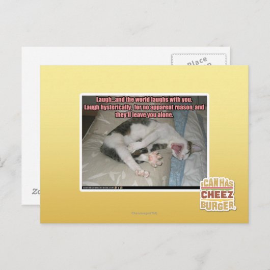 Lachen und die Welt lacht mit dir Postkarte (Vorne/Hinten)