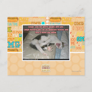 Lachen und die Welt lacht mit dir Postkarte