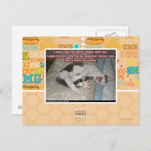 Lachen und die Welt lacht mit dir Postkarte (Vorne/Hinten)