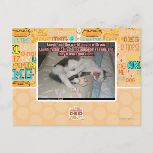 Lachen und die Welt lacht mit dir Postkarte (Vorderseite)