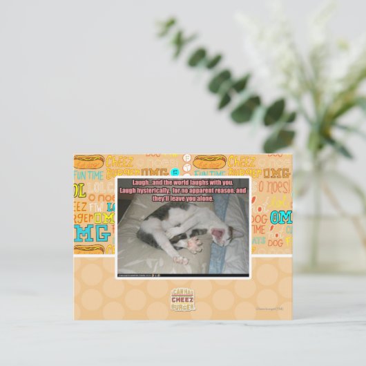 Lachen und die Welt lacht mit dir Postkarte (Stehend Vorderseite)