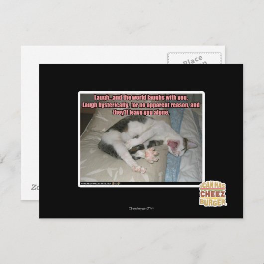 Lachen und die Welt lacht mit dir Postkarte (Vorne/Hinten)