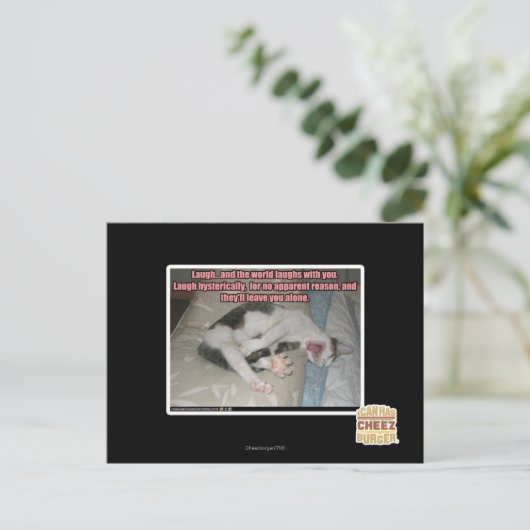 Lachen und die Welt lacht mit dir Postkarte (Stehend Vorderseite)