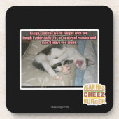 Lachen und die Welt lacht mit Ihnen Getränkeuntersetzer (Vorderseite)