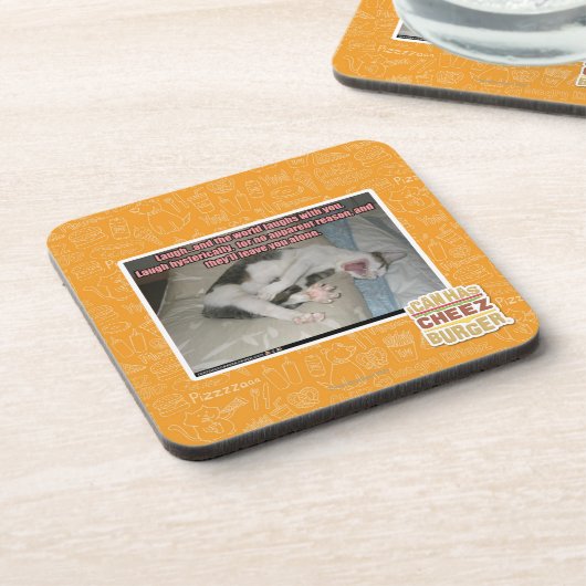 Lachen und die Welt lacht mit Ihnen Untersetzer (Linke Seite)