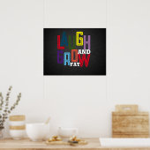 Lachen und fett bunt Typografie Poster (Küche)