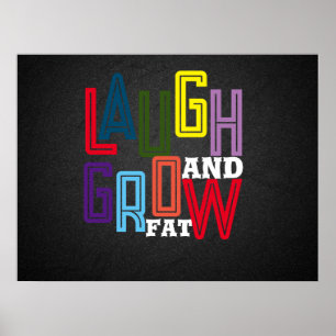 Lachen und fett bunt Typografie Poster