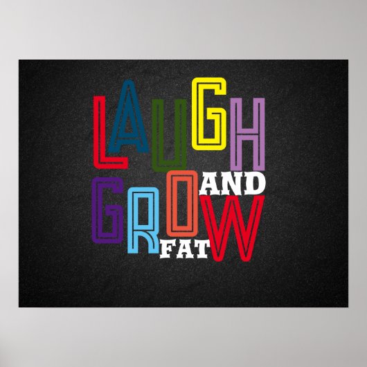 Lachen und fett bunt Typografie Poster (Vorne)