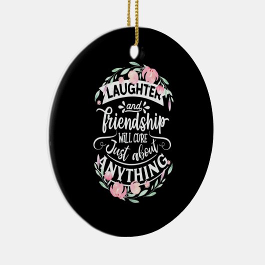 Lachen und Freundschaft Keramik Ornament (Rechts)