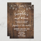 Lachen und Liebe Hochzeitsempfang Einladung (Vorne/Hinten)