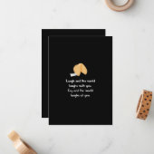 Lachen und Weinen Mitteilungskarte (Vorderseite/Rückseite Beispiel)