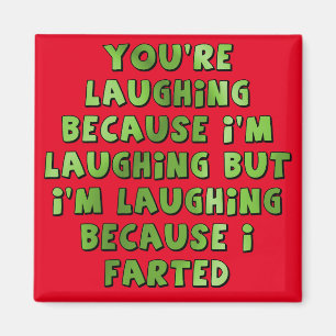 Lachen, weil ich lustiger Kühlschrankmagnet Farte