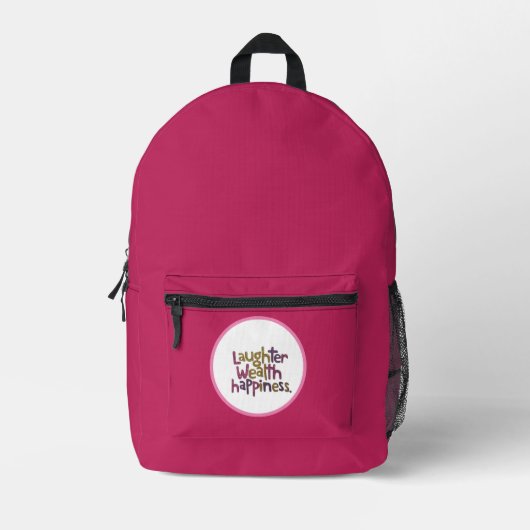 Lachen Wohlbefinden Bedruckter Rucksack (Vorderseite)