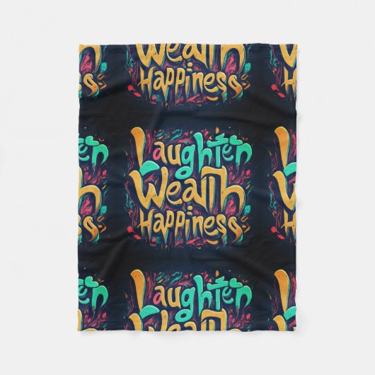 Lachen Wohlbefinden Fleecedecke (Vorderseite)