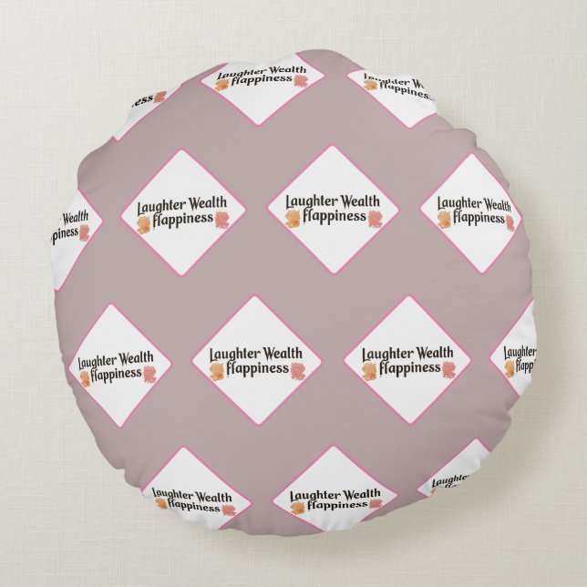 Lachen Wohlbefinden Rundes Kissen (Rückseite)