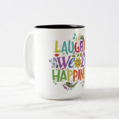 Lachen Wohlbefinden Zweifarbige Tasse (Vorderseite Links)