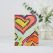 Lachen Zwei Herzen Postkarte (Stehend Vorderseite)