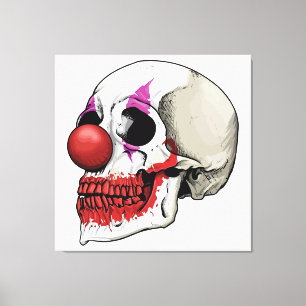 Lachend Clown Skull - Schicksal bis zum Tod Leinwanddruck