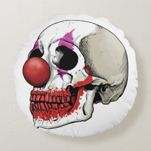 Lachend Clown Skull - Schicksal bis zum Tod Rundes Kissen