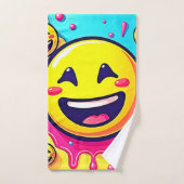 Lachend Emoji Splash Party Badhandtuch Set (Handtuch)