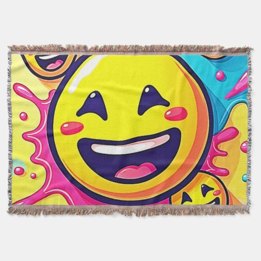 Lachend Emoji Splash Party Decke (Vorderseite)