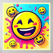 Lachend Emoji Splash Party Poster (Vorne)