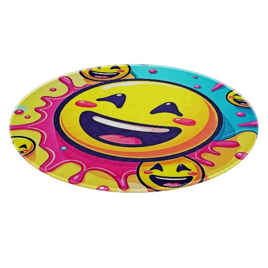 Lachend Emoji Splash Party Schneidebrett (Ecke)