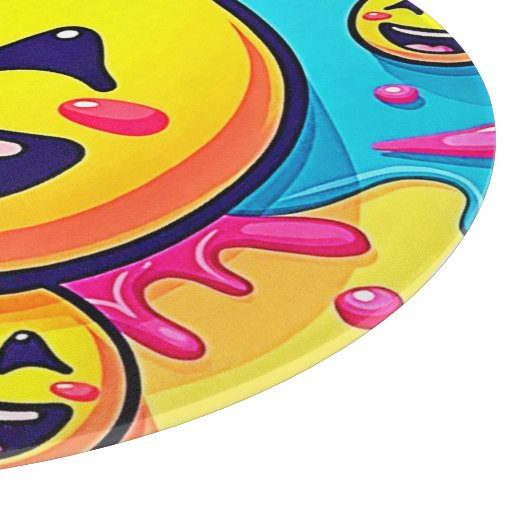 Lachend Emoji Splash Party Schneidebrett (Ecke)