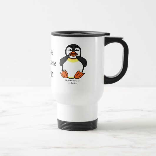 Lachend Pinguin-Kaffee, MeWarriorFrau auf Twitch Reisebecher (Rechts)