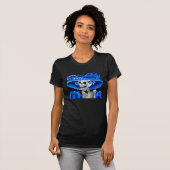 Lachend Skeleton Frau in Blue Bonnet T-Shirt (Vorne ganz)