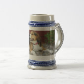 Lachende Beagle-Bierstein-Kaffee-Tasse Bierglas (VorderseiteRechts)