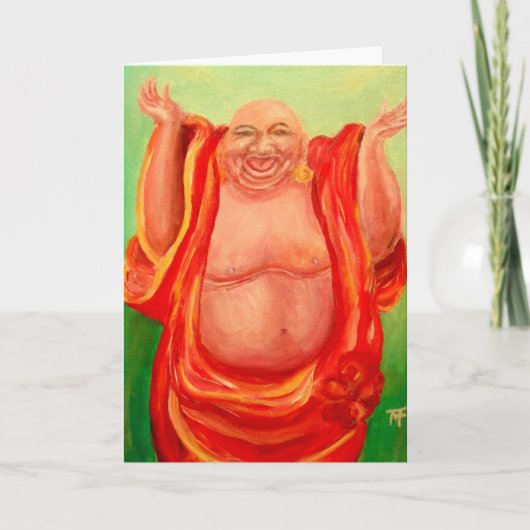 Lachende Buddha-Gruß-Karte Karte (Vorderseite)